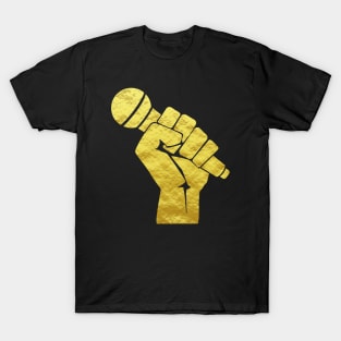 Artist Vocalist Microphone Faux Gold T-Shirt